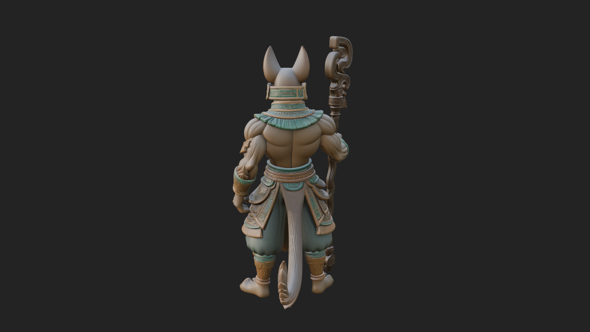 Anubis Egyptian God Statue Design 22 3D Print Model 3D Model