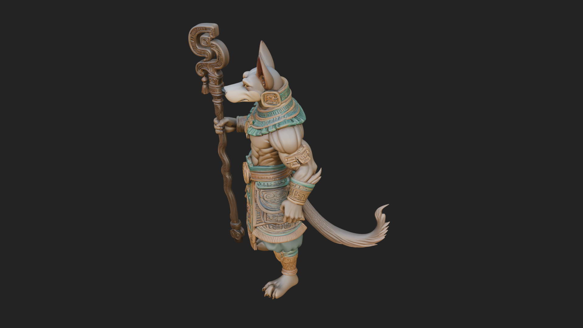Anubis Egyptian God Statue Design 22 3D Print Model 3D Model
