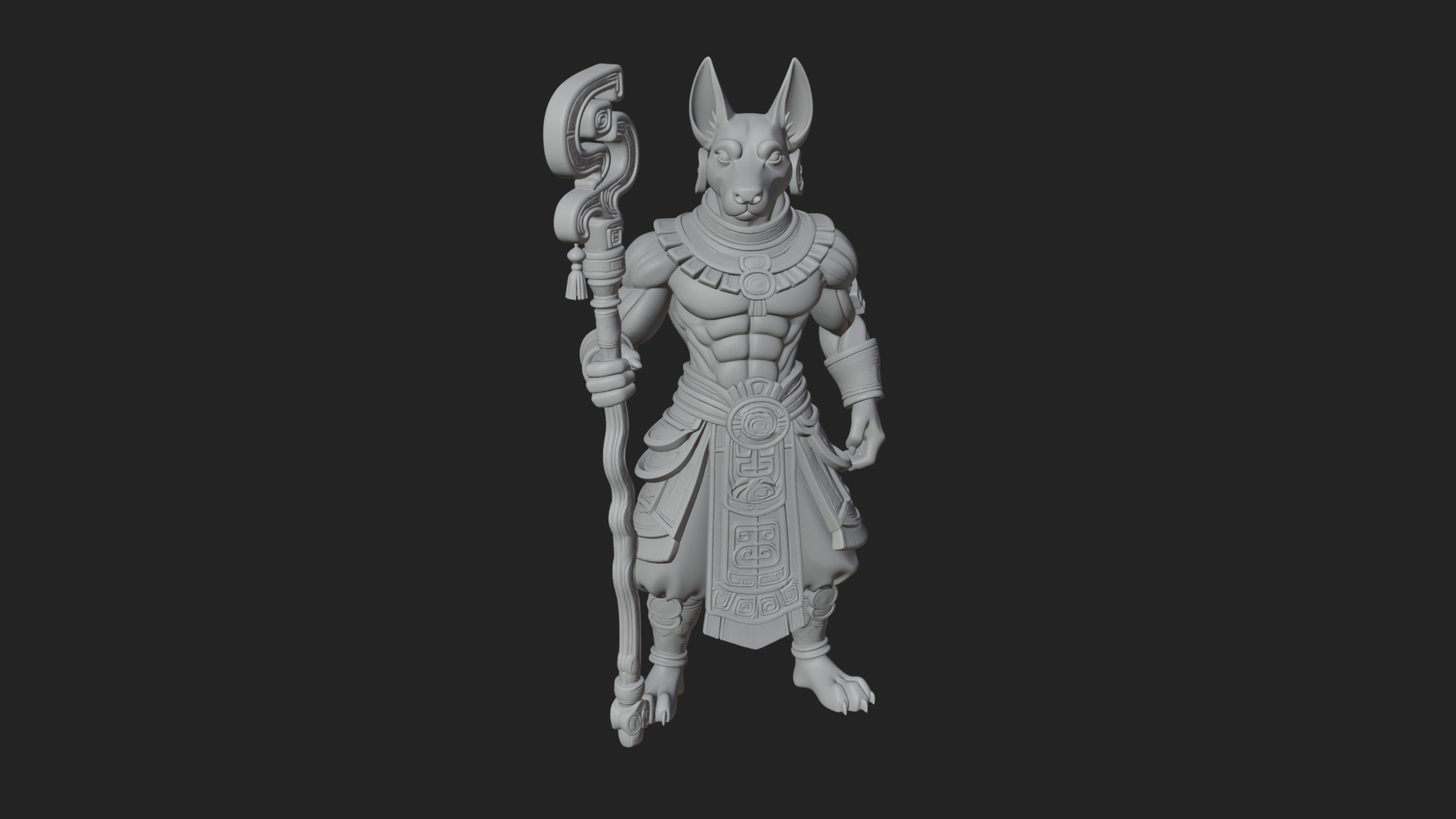 Anubis Egyptian God Statue Design 22 3D Print Model 3D Model