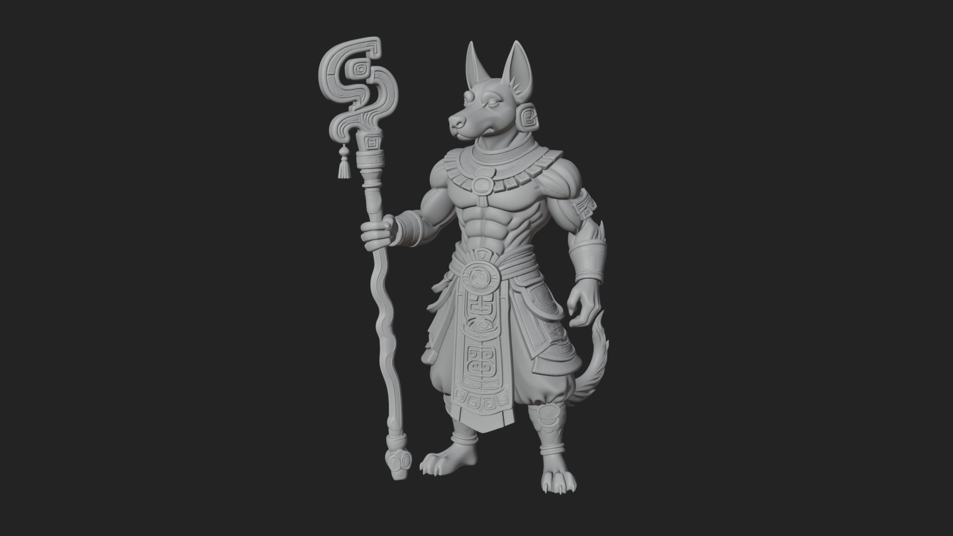 Anubis Egyptian God Statue Design 22 3D Print Model 3D Model