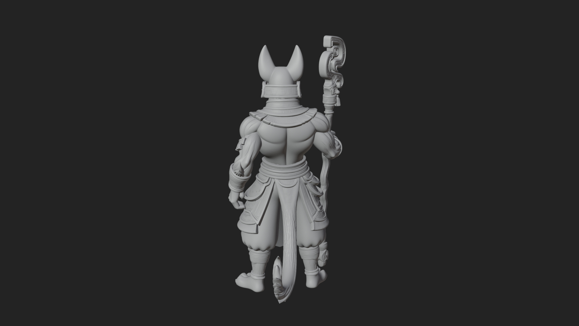 Anubis Egyptian God Statue Design 22 3D Print Model 3D Model