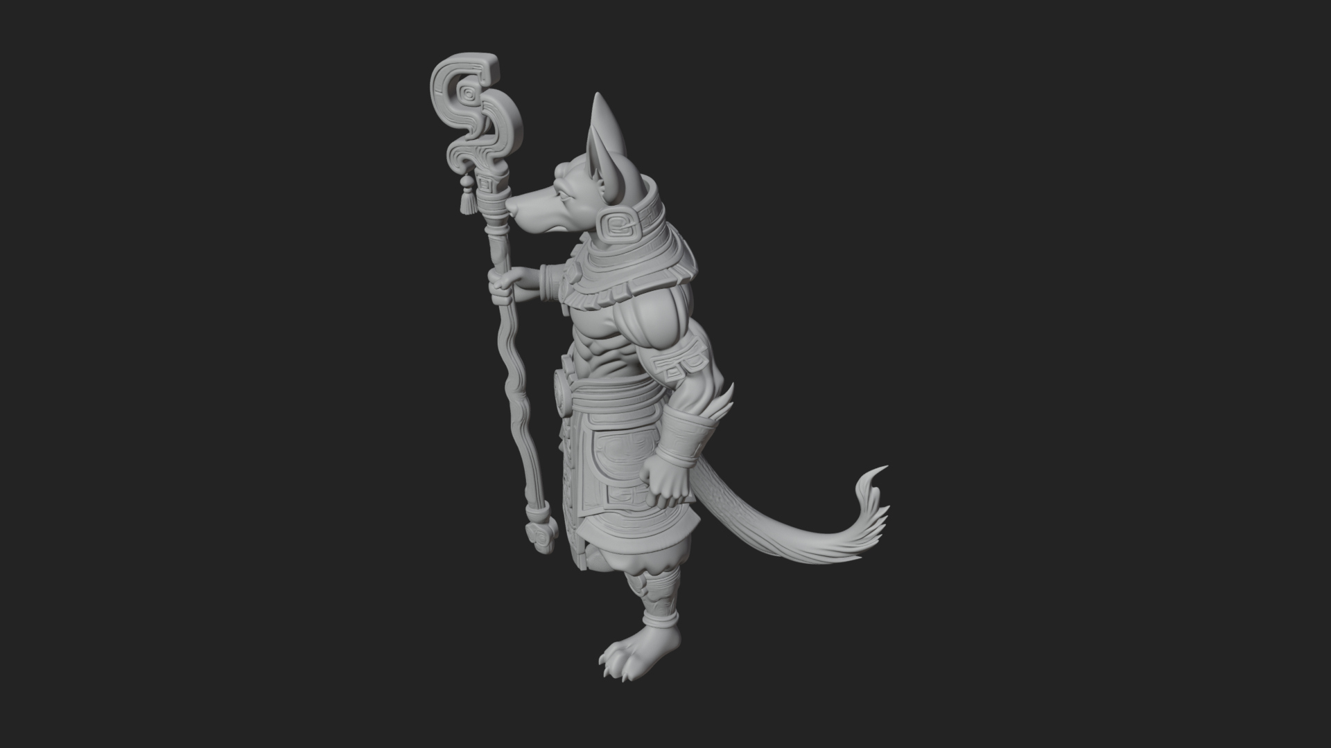 Anubis Egyptian God Statue Design 22 3D Print Model 3D Model