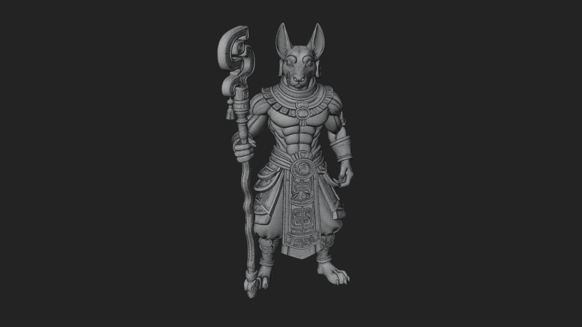 Anubis Egyptian God Statue Design 22 3D Print Model 3D Model