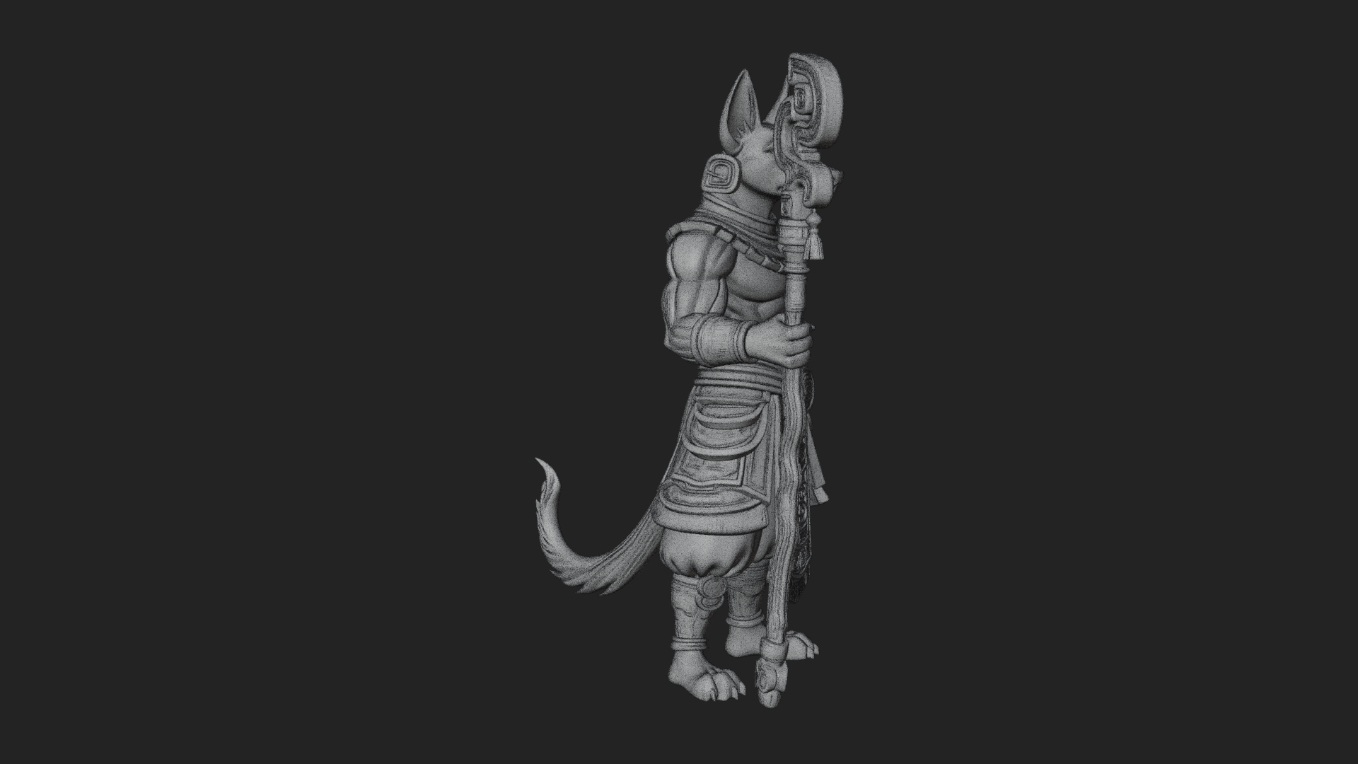 Anubis Egyptian God Statue Design 22 3D Print Model 3D Model