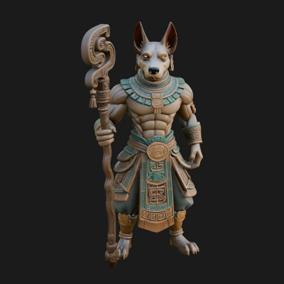 Anubis Egyptian God Statue Design 22 3D Print Model