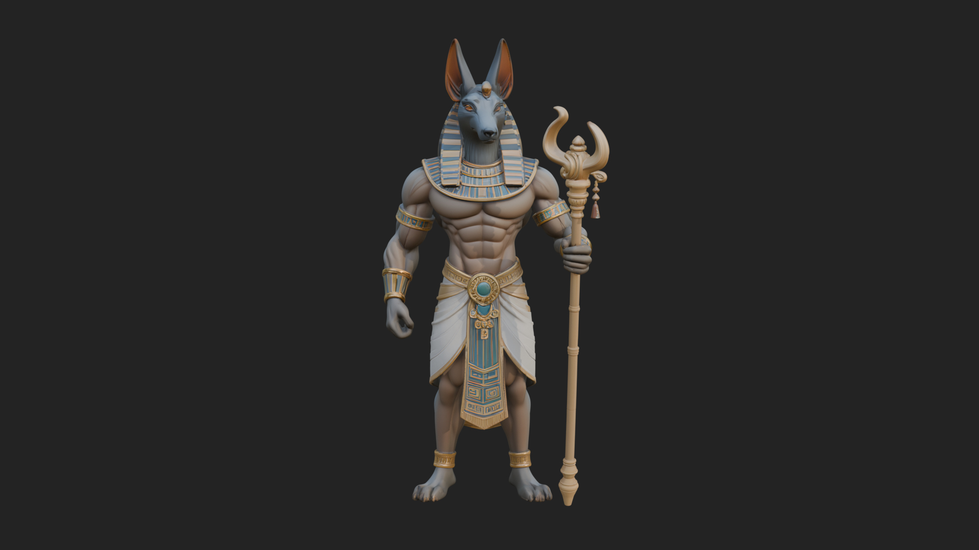 Anubis Egyptian God Statue Design 23 3D Print Model 3D Model