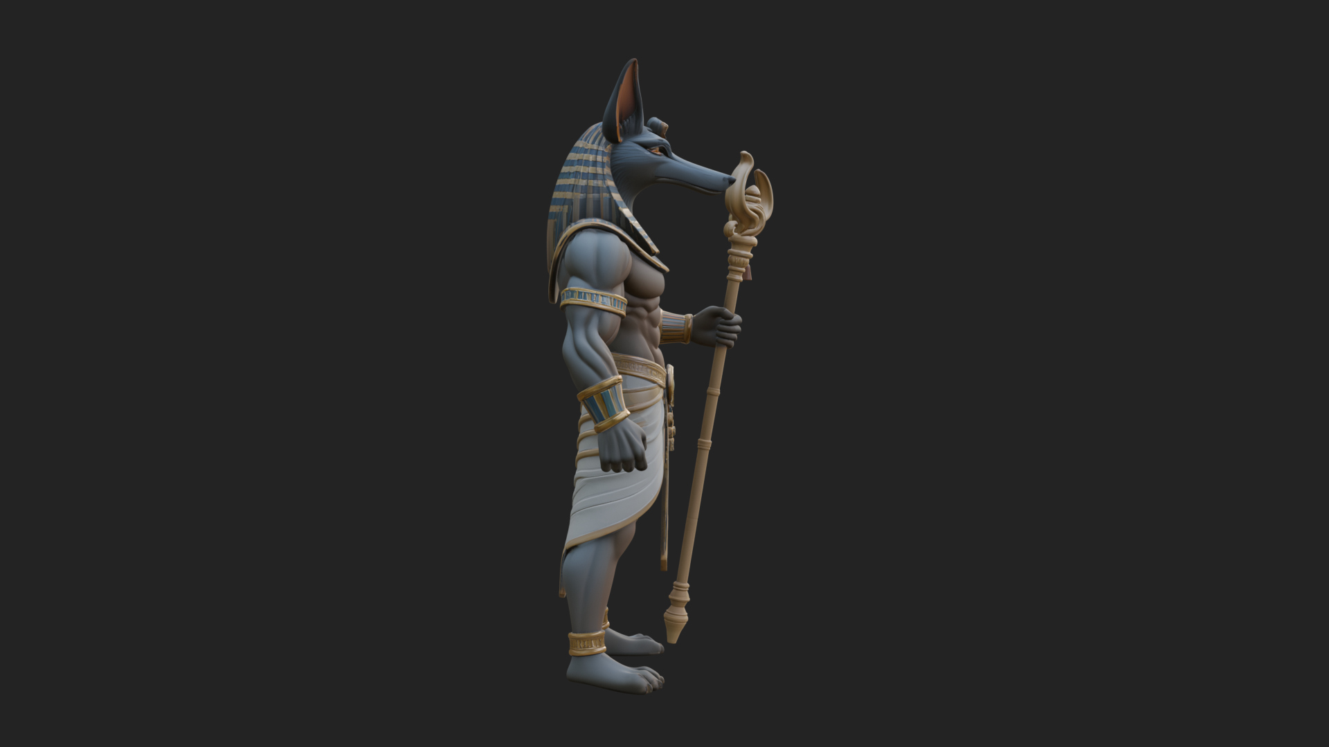 Anubis Egyptian God Statue Design 23 3D Print Model 3D Model
