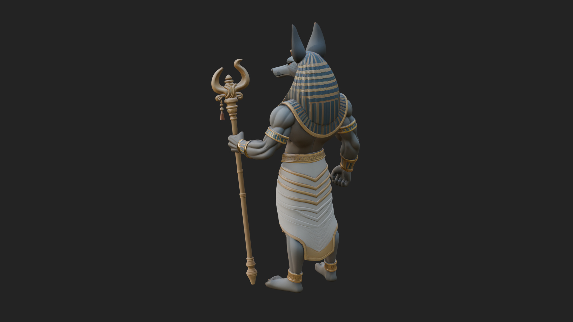 Anubis Egyptian God Statue Design 23 3D Print Model 3D Model
