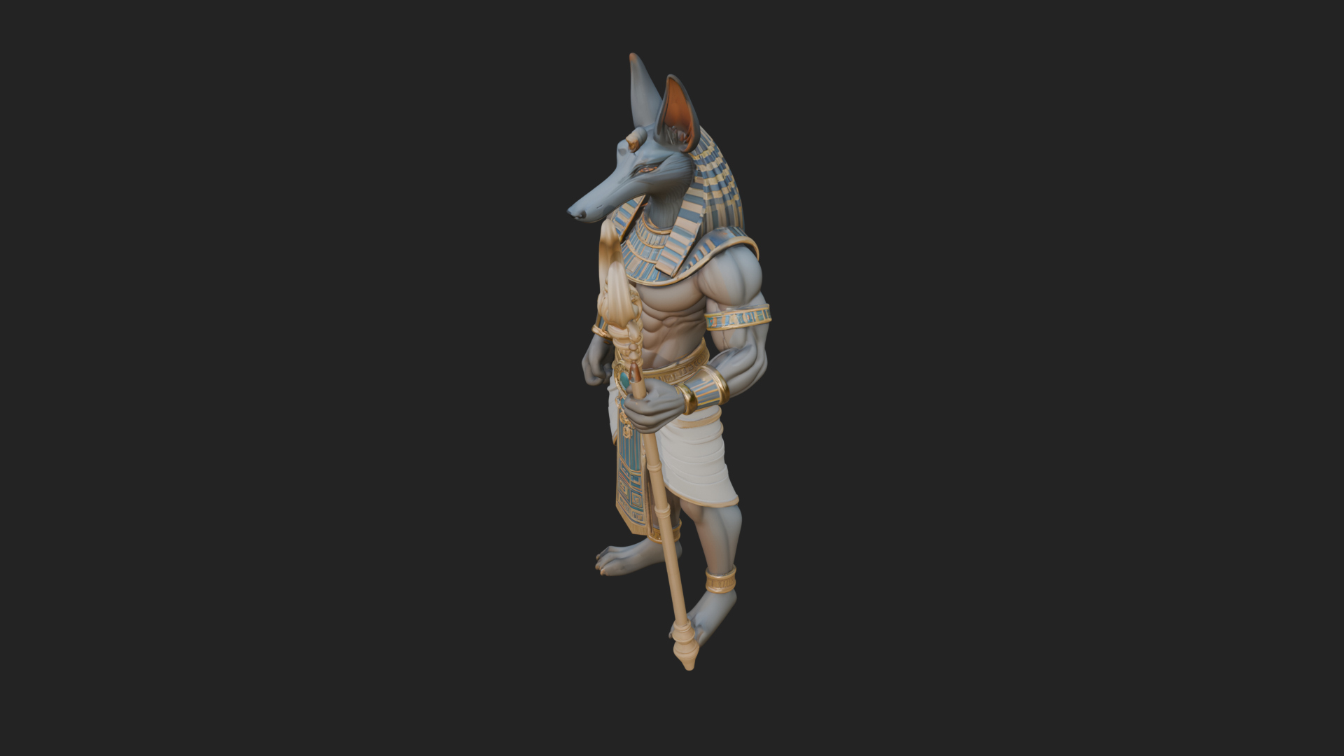 Anubis Egyptian God Statue Design 23 3D Print Model 3D Model