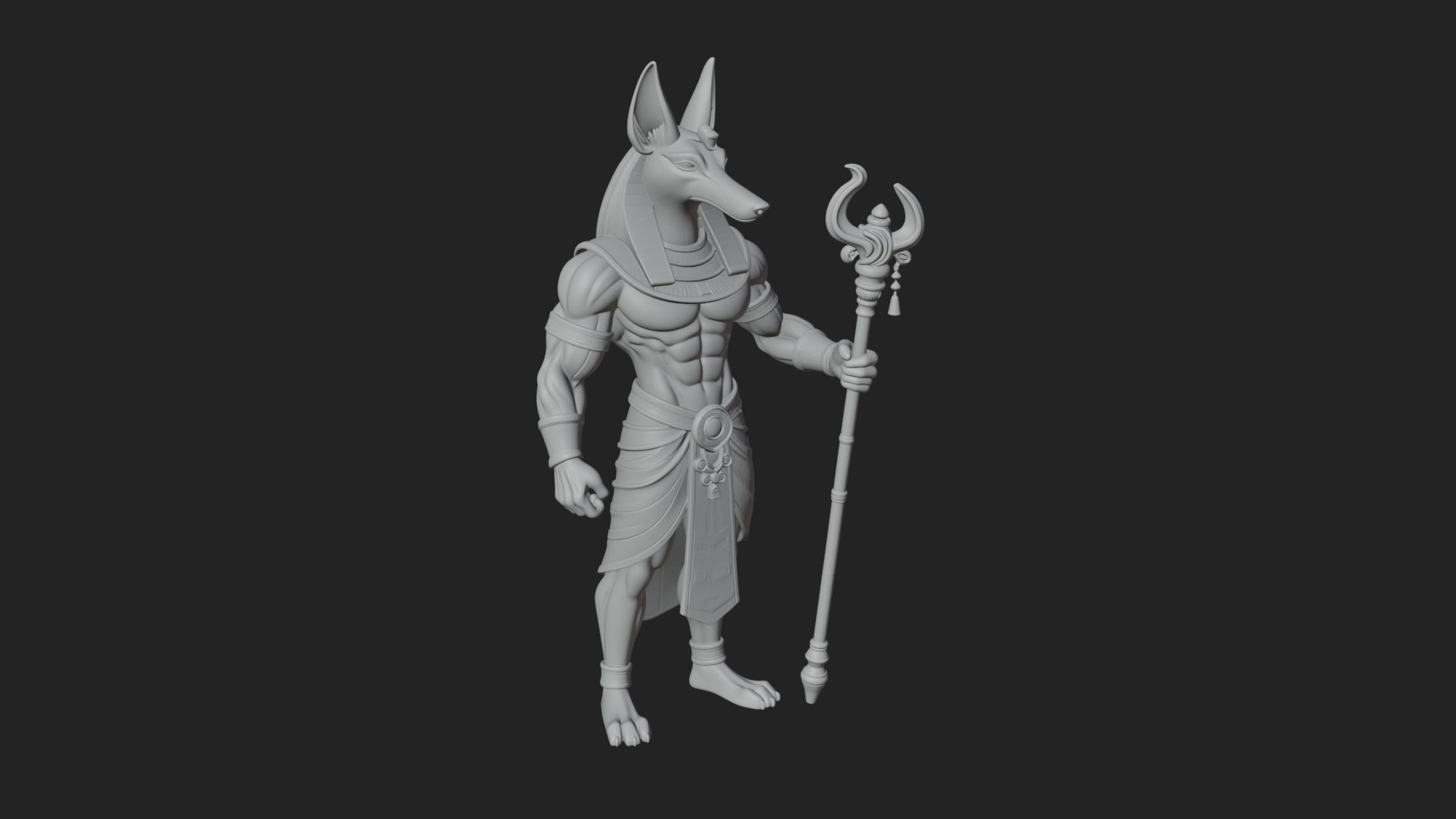 Anubis Egyptian God Statue Design 23 3D Print Model 3D Model