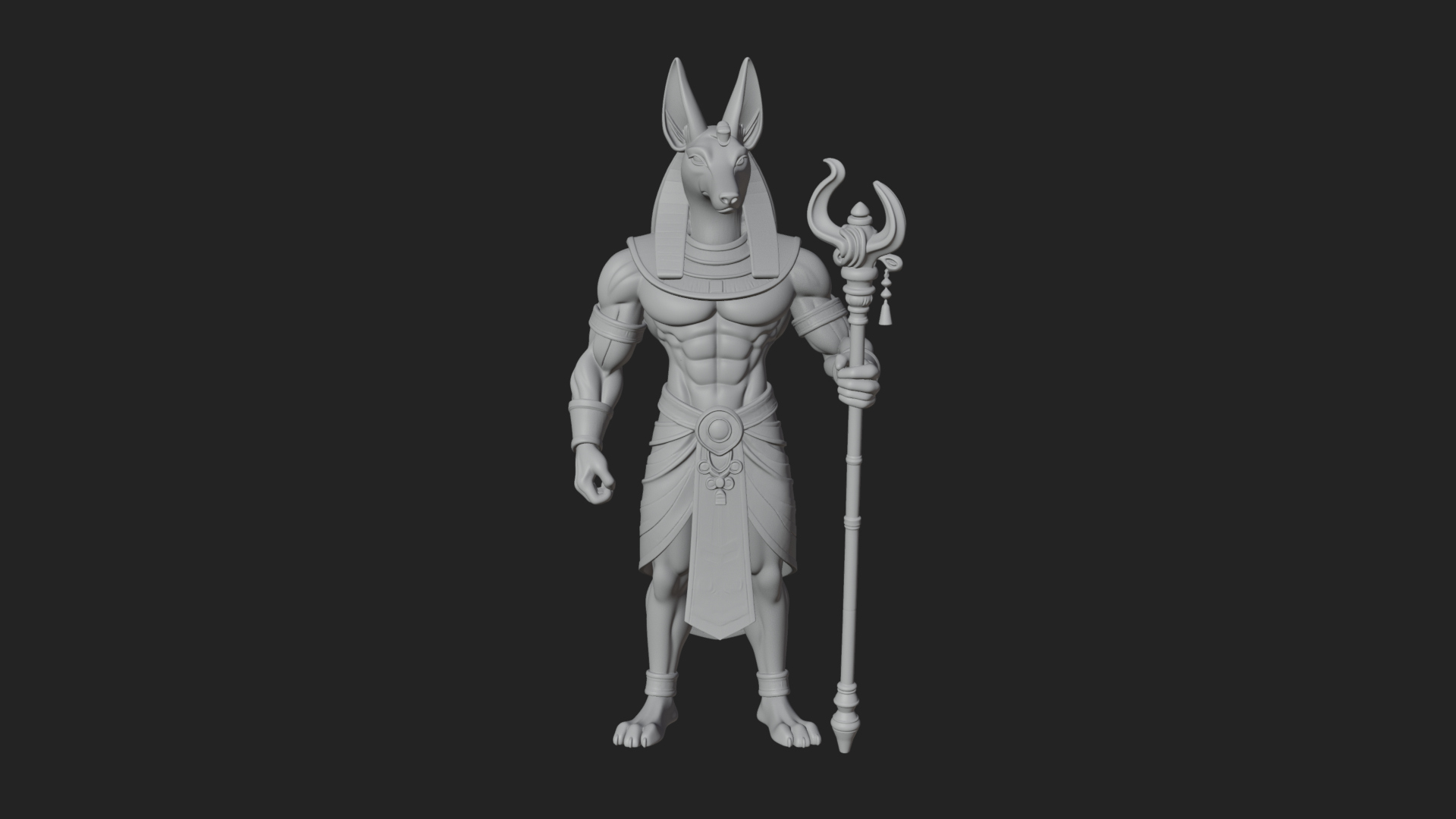 Anubis Egyptian God Statue Design 23 3D Print Model 3D Model