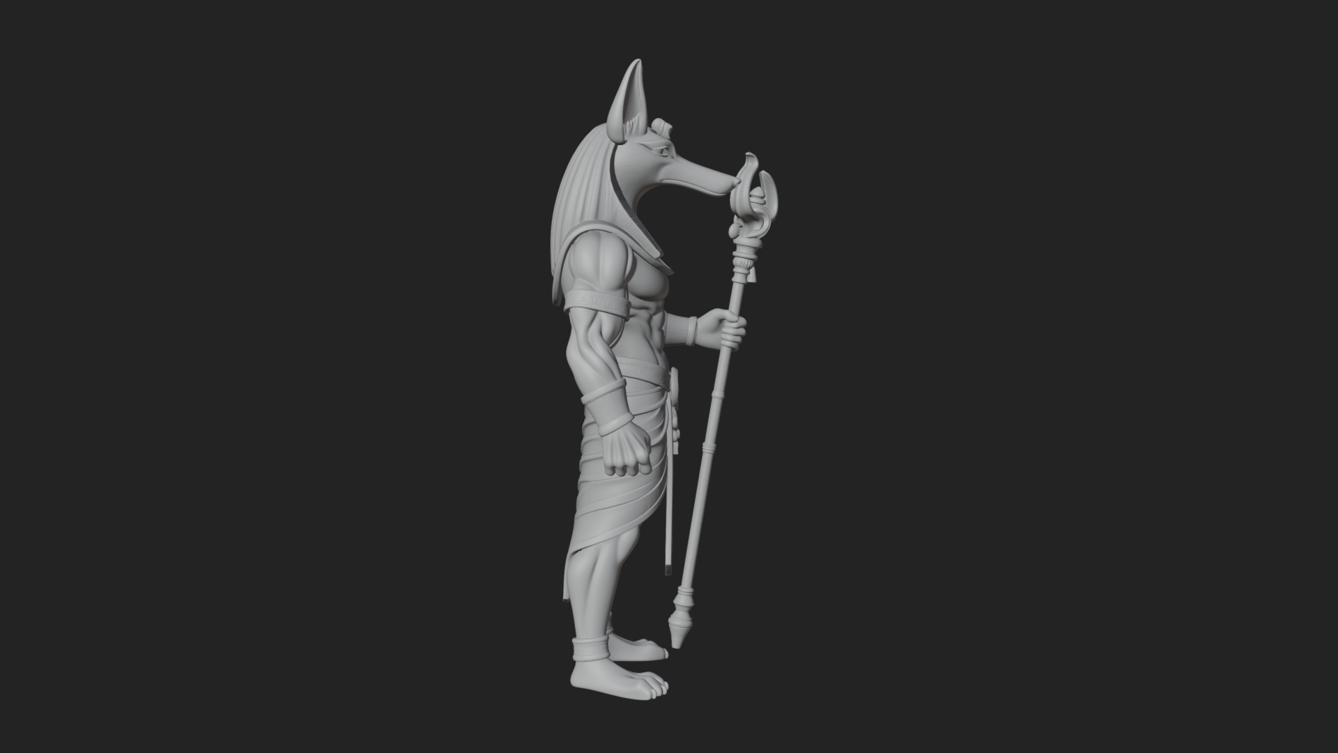 Anubis Egyptian God Statue Design 23 3D Print Model 3D Model