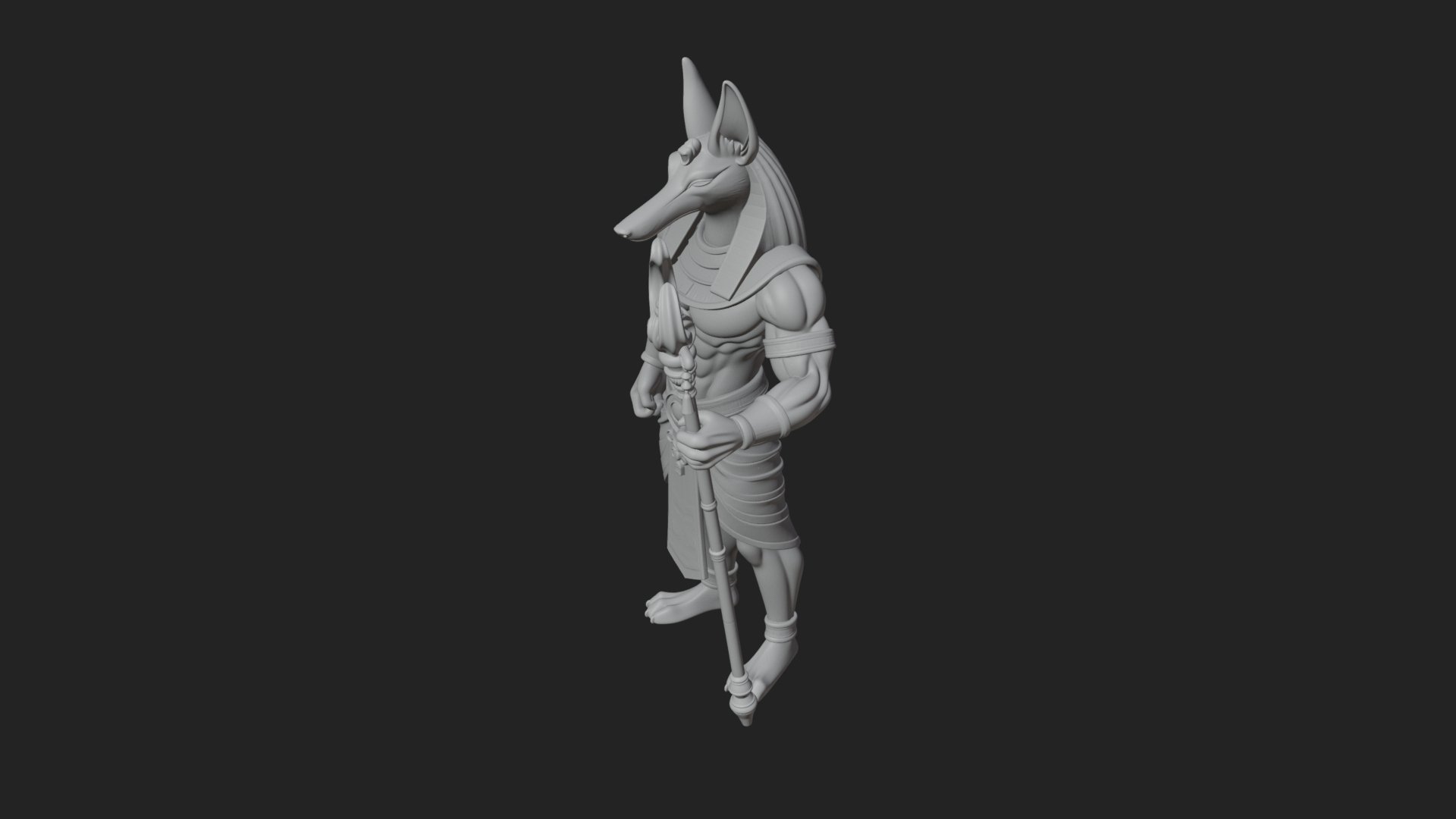 Anubis Egyptian God Statue Design 23 3D Print Model 3D Model