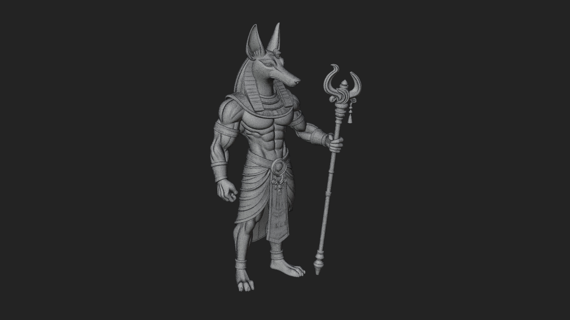Anubis Egyptian God Statue Design 23 3D Print Model 3D Model