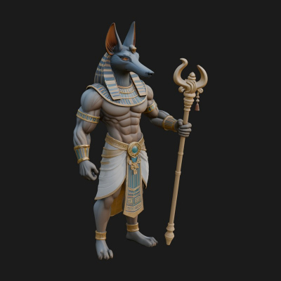 Anubis Egyptian God Statue Design 23 3D Print Model