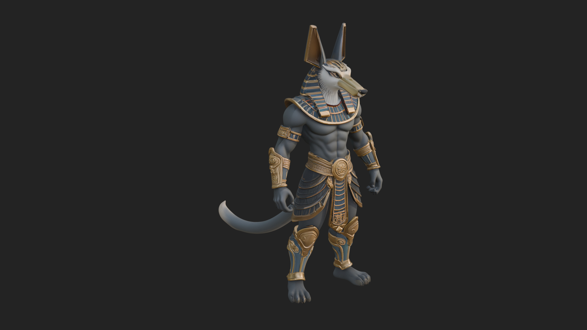 Anubis Egyptian God Statue Design 24 3D Print Model 3D Model