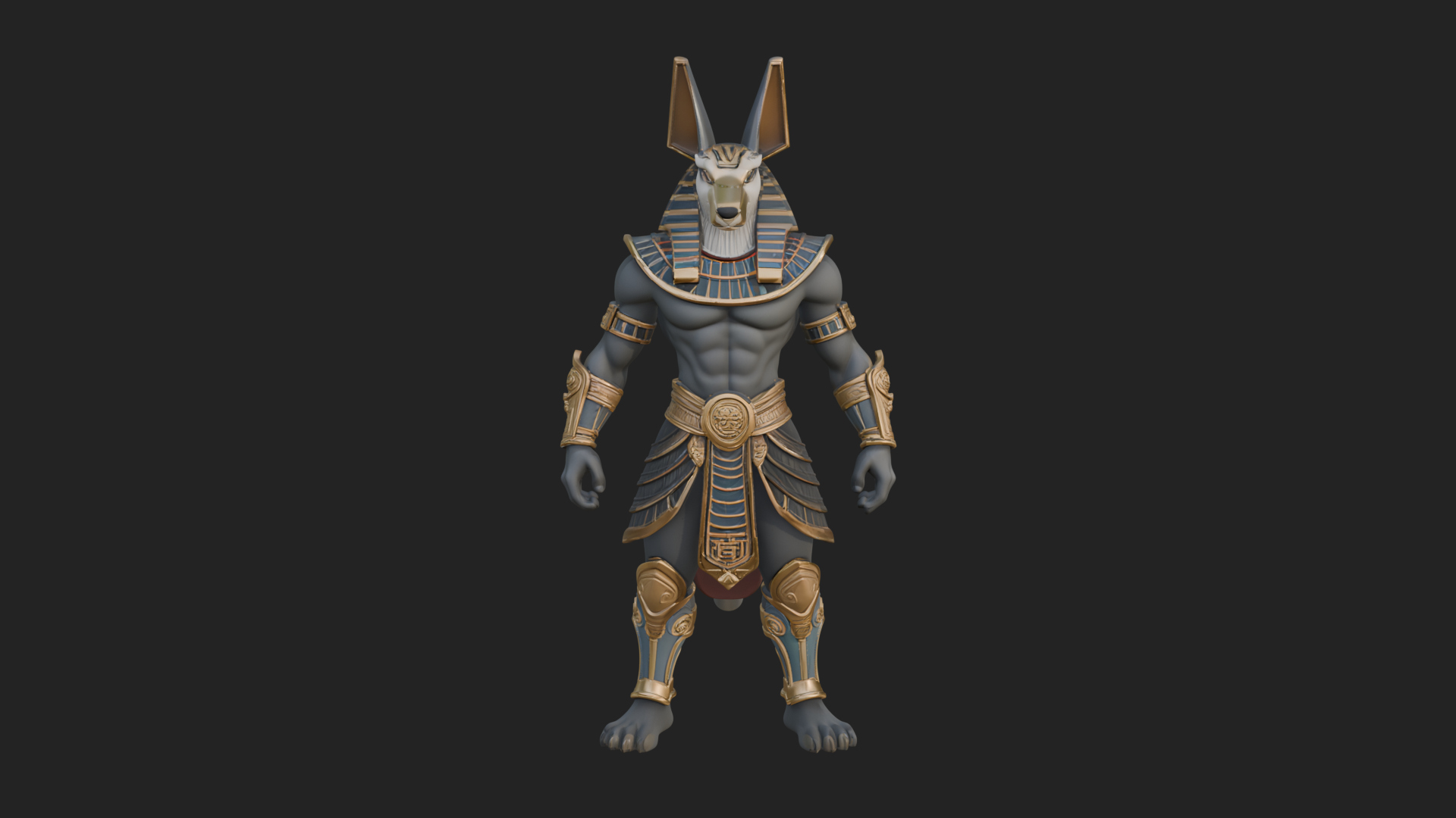Anubis Egyptian God Statue Design 24 3D Print Model 3D Model