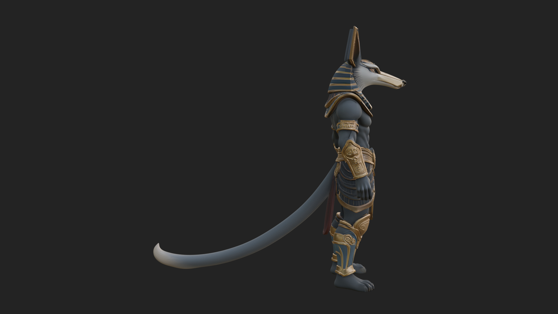 Anubis Egyptian God Statue Design 24 3D Print Model 3D Model