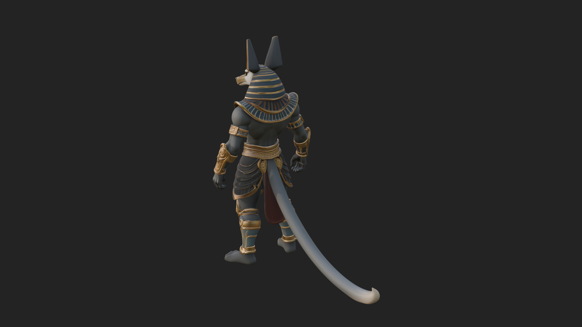 Anubis Egyptian God Statue Design 24 3D Print Model 3D Model