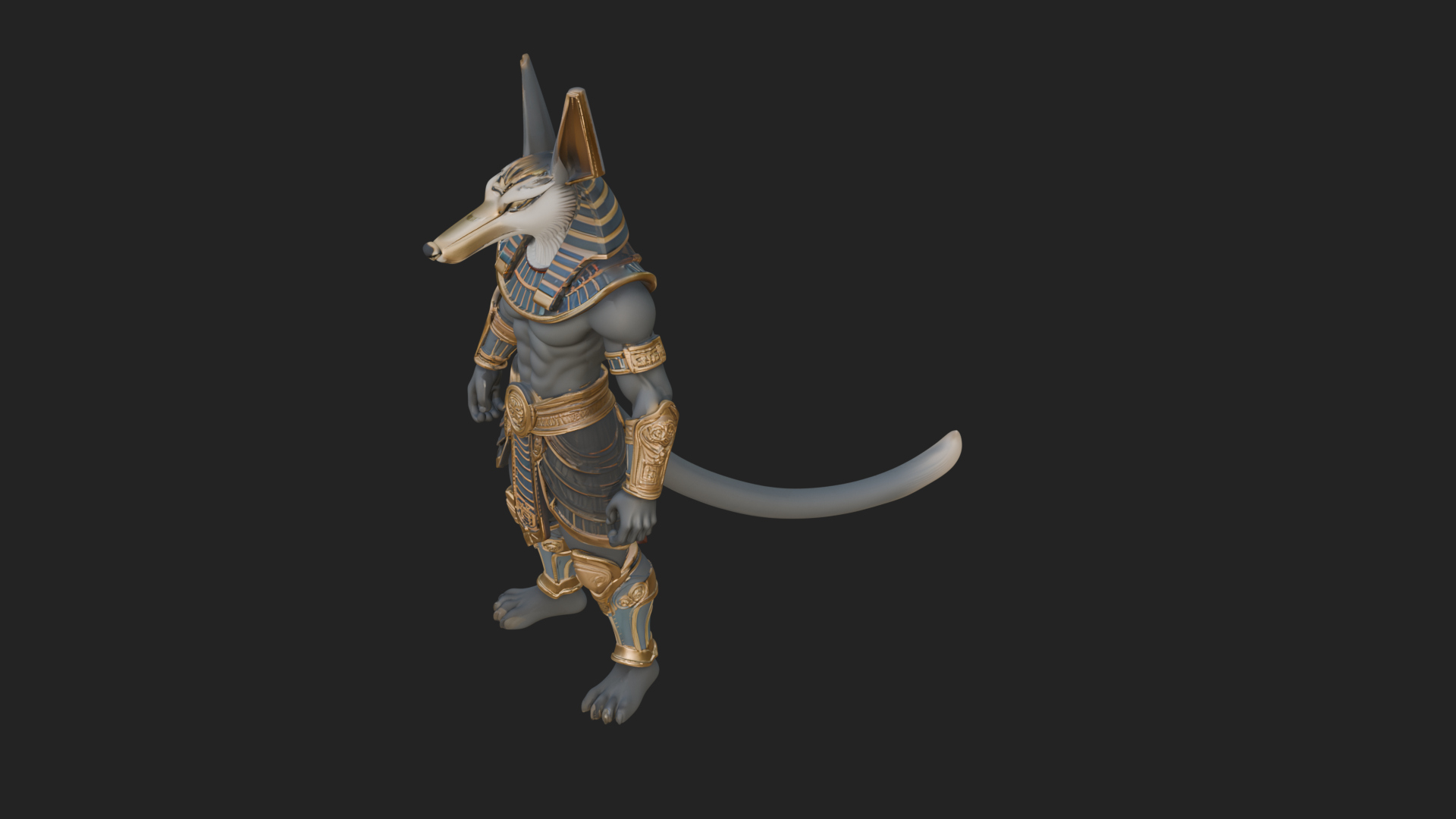 Anubis Egyptian God Statue Design 24 3D Print Model 3D Model