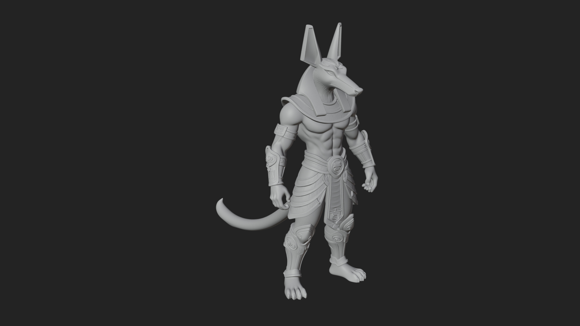 Anubis Egyptian God Statue Design 24 3D Print Model 3D Model