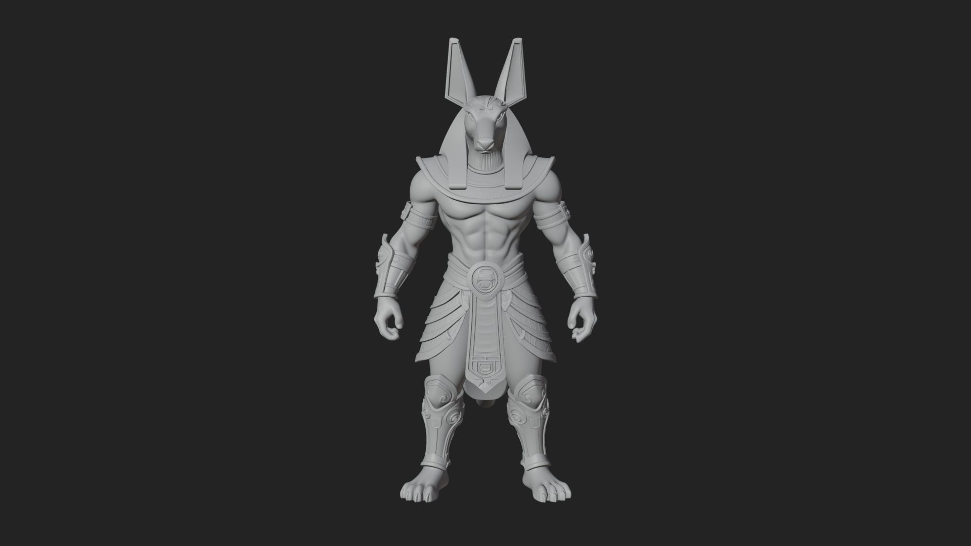 Anubis Egyptian God Statue Design 24 3D Print Model 3D Model
