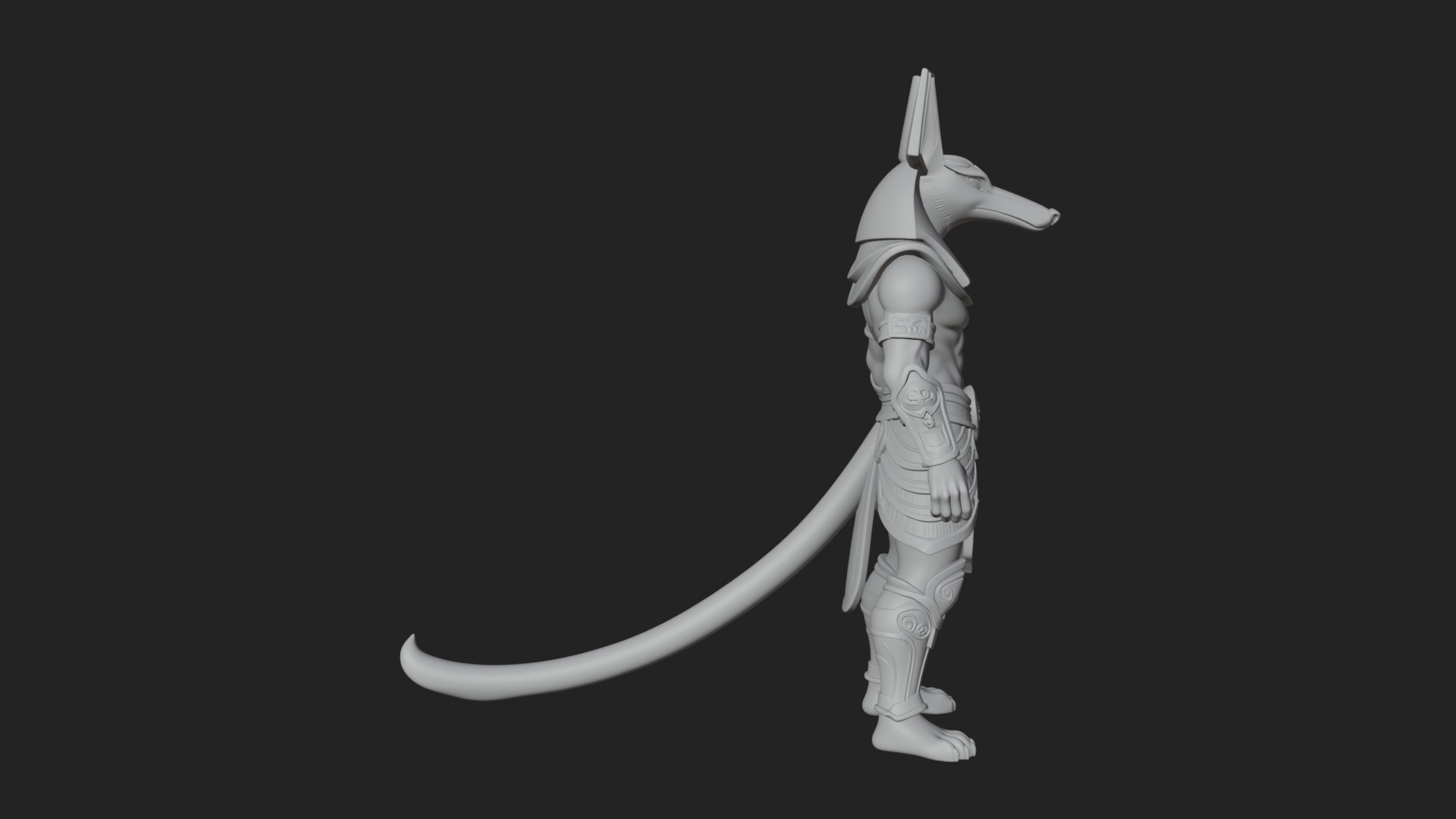 Anubis Egyptian God Statue Design 24 3D Print Model 3D Model