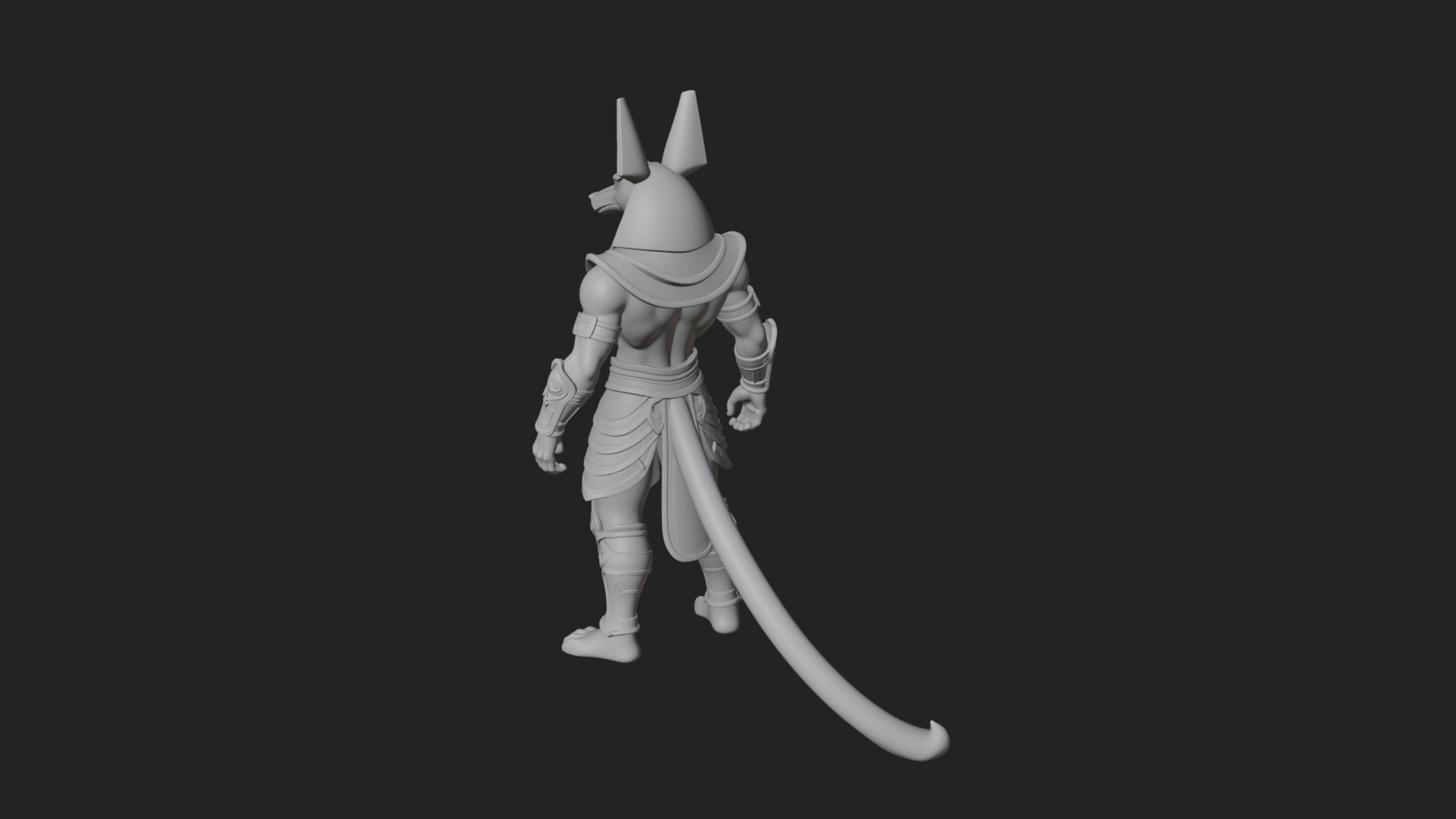 Anubis Egyptian God Statue Design 24 3D Print Model 3D Model