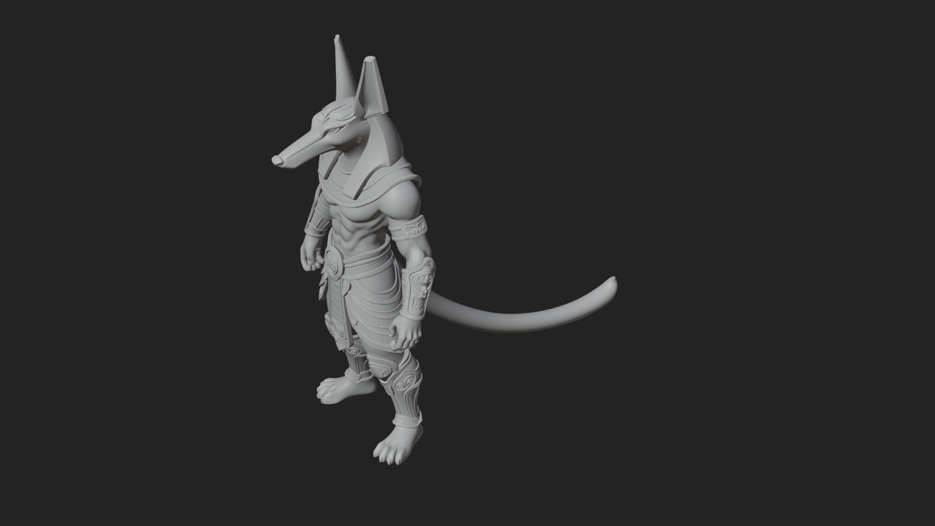 Anubis Egyptian God Statue Design 24 3D Print Model 3D Model