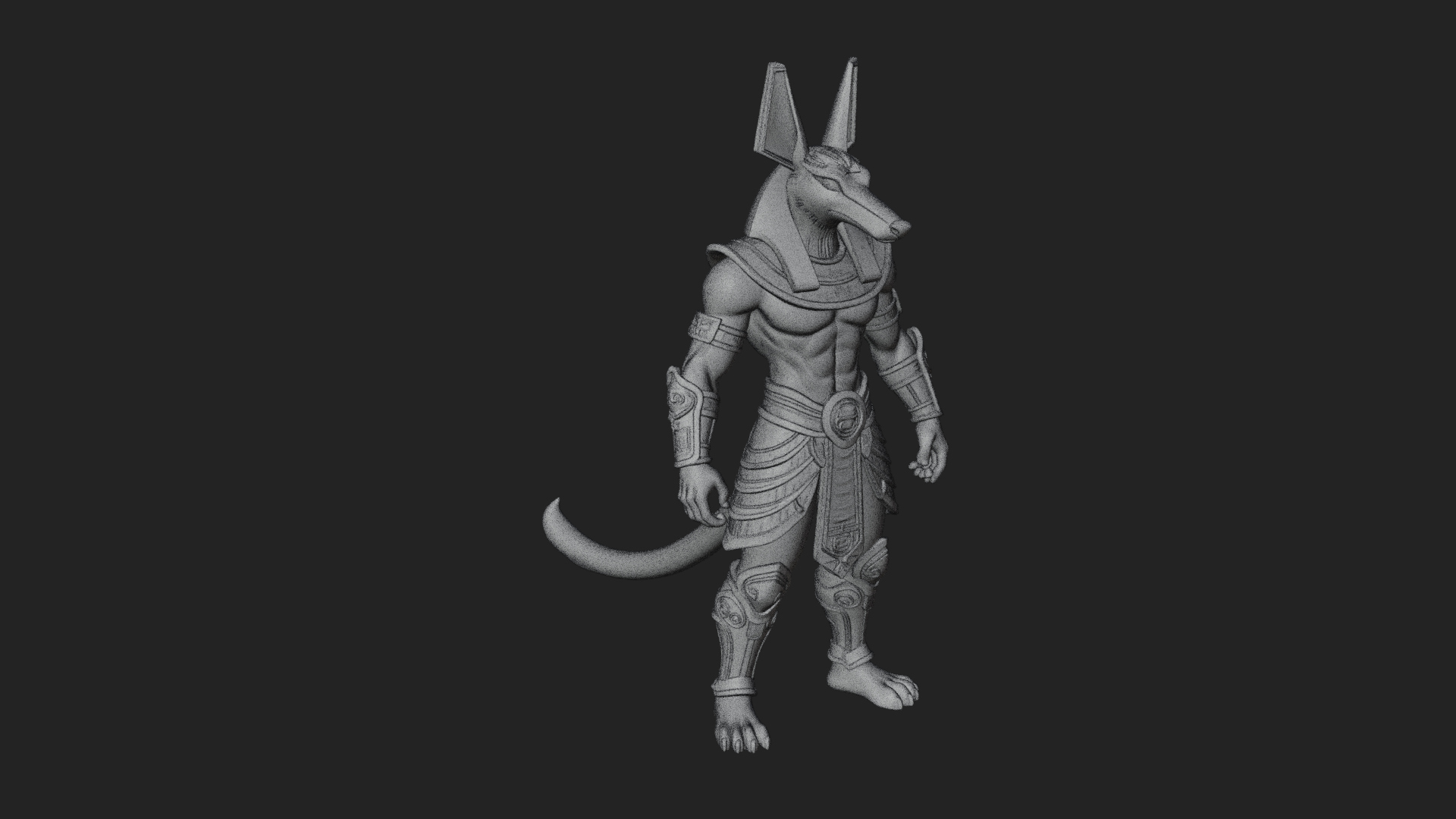 Anubis Egyptian God Statue Design 24 3D Print Model 3D Model