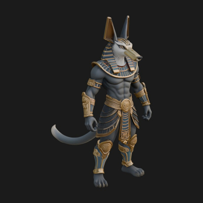 Anubis Egyptian God Statue Design 24 3D Print Model