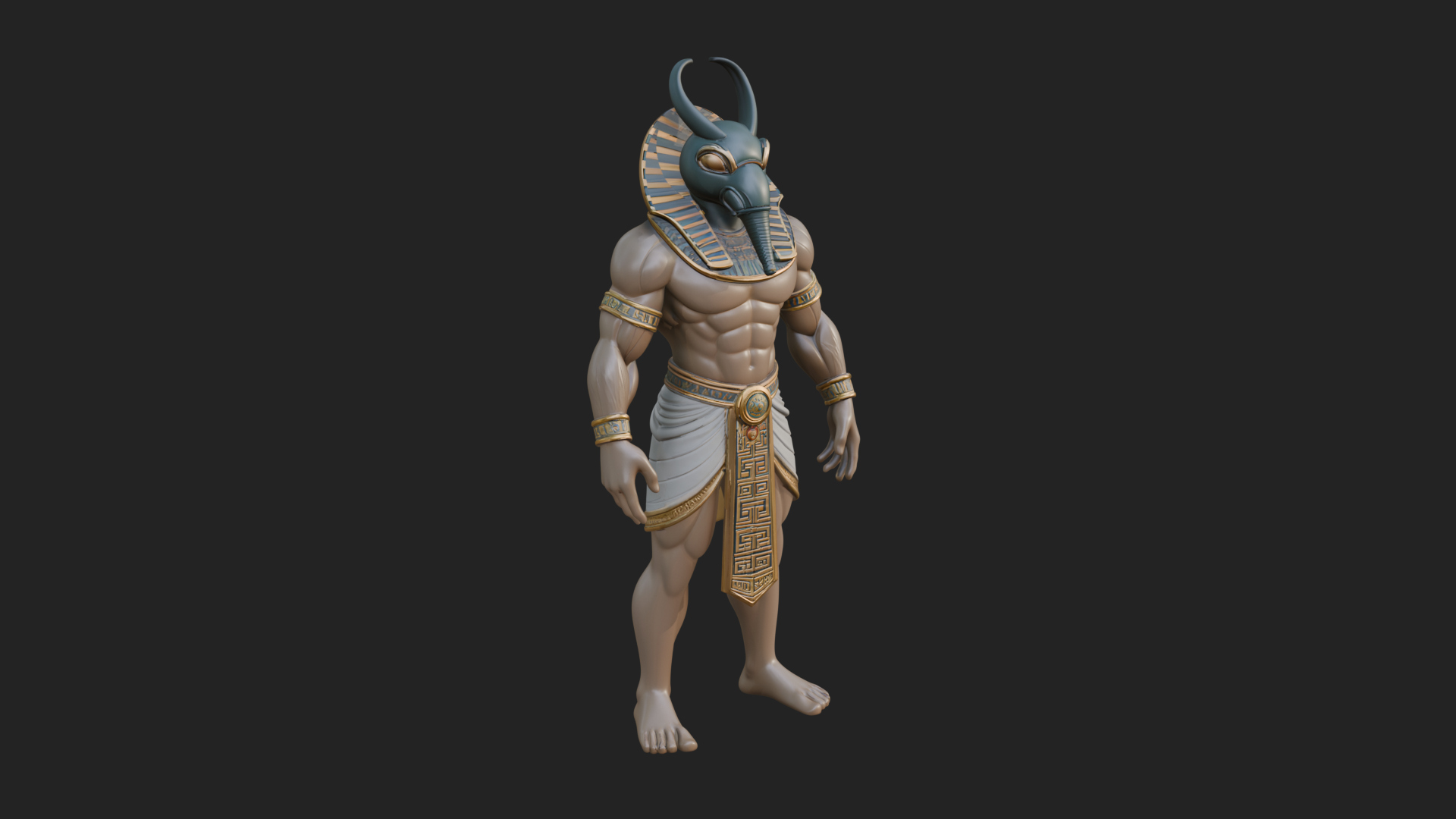 Anubis Egyptian God Statue Design 25 3D Print Model 3D Model