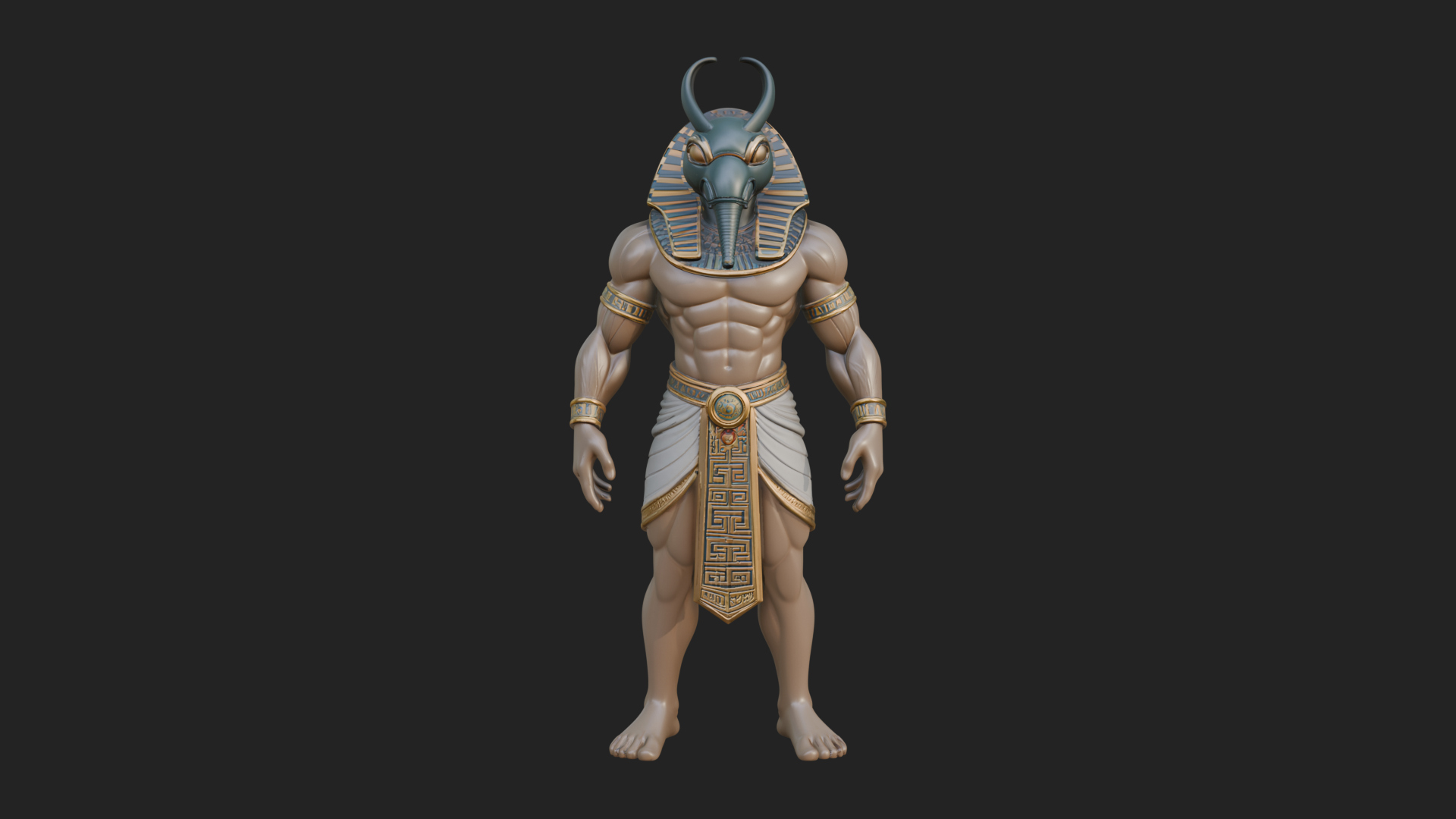 Anubis Egyptian God Statue Design 25 3D Print Model 3D Model