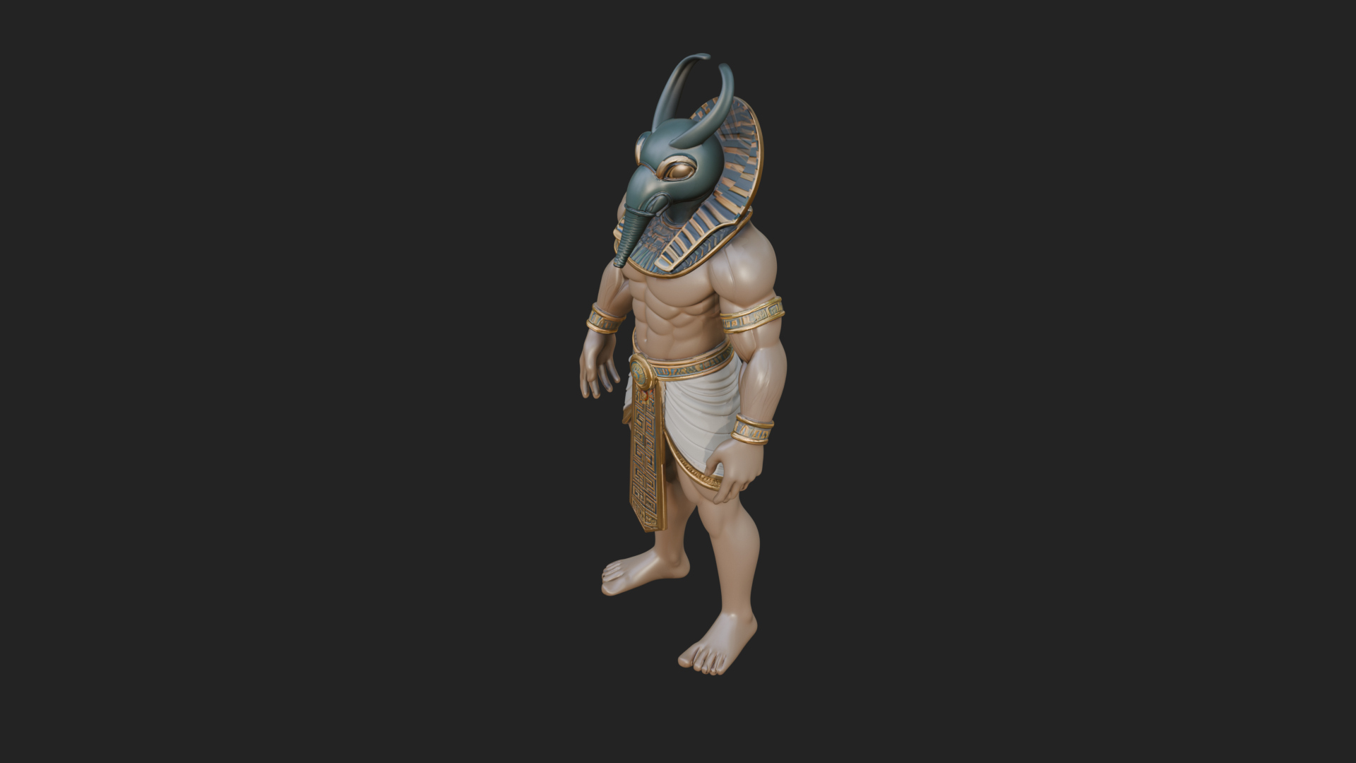 Anubis Egyptian God Statue Design 25 3D Print Model 3D Model