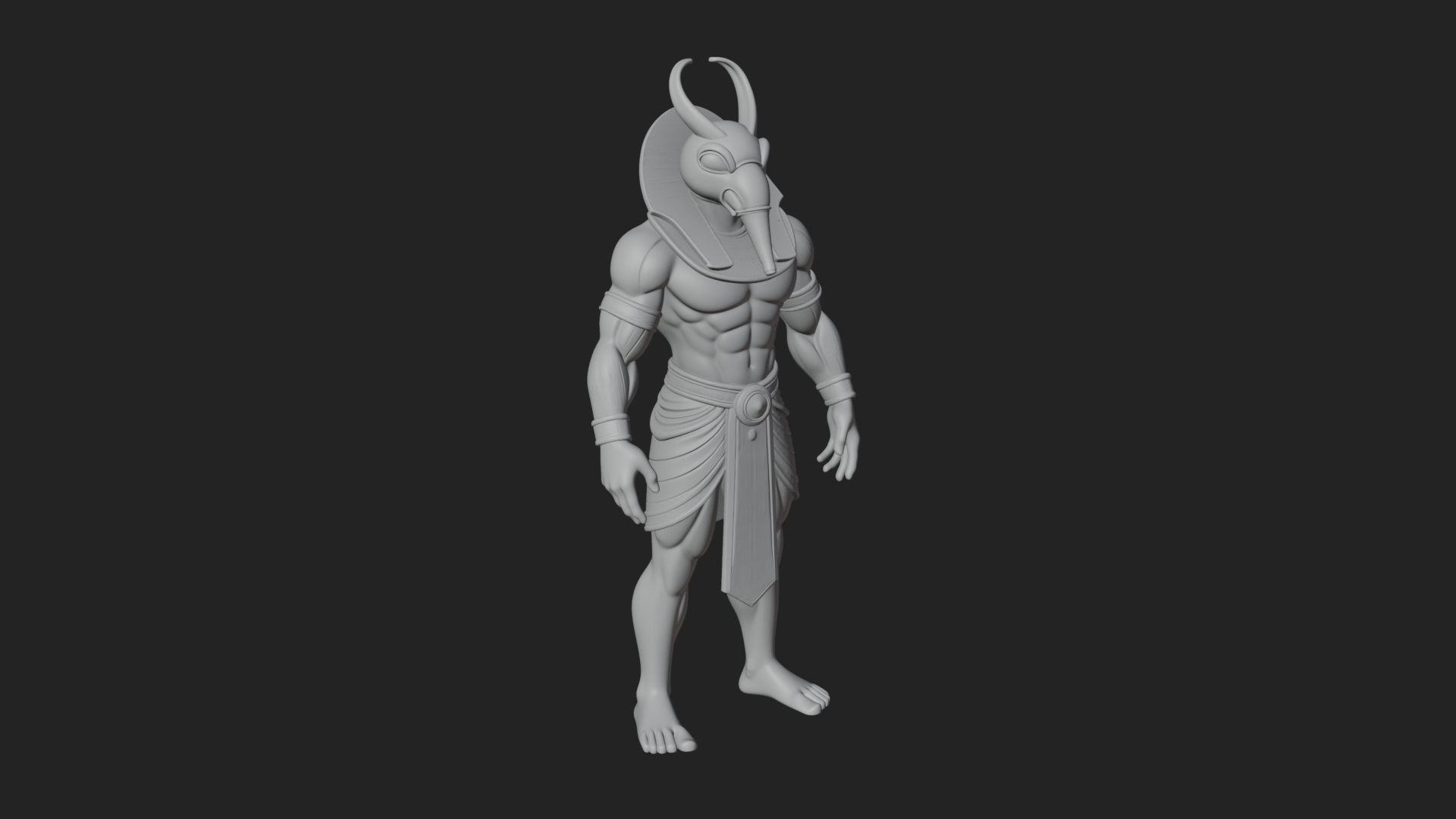 Anubis Egyptian God Statue Design 25 3D Print Model 3D Model