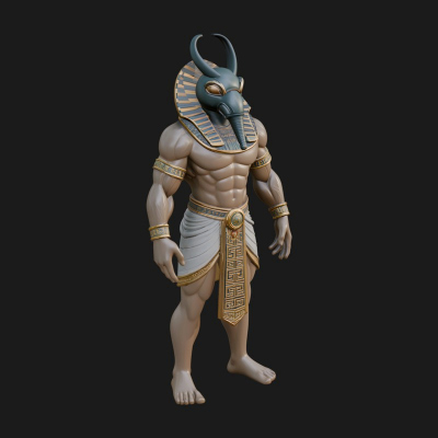 Anubis Egyptian God Statue Design 25 3D Print Model