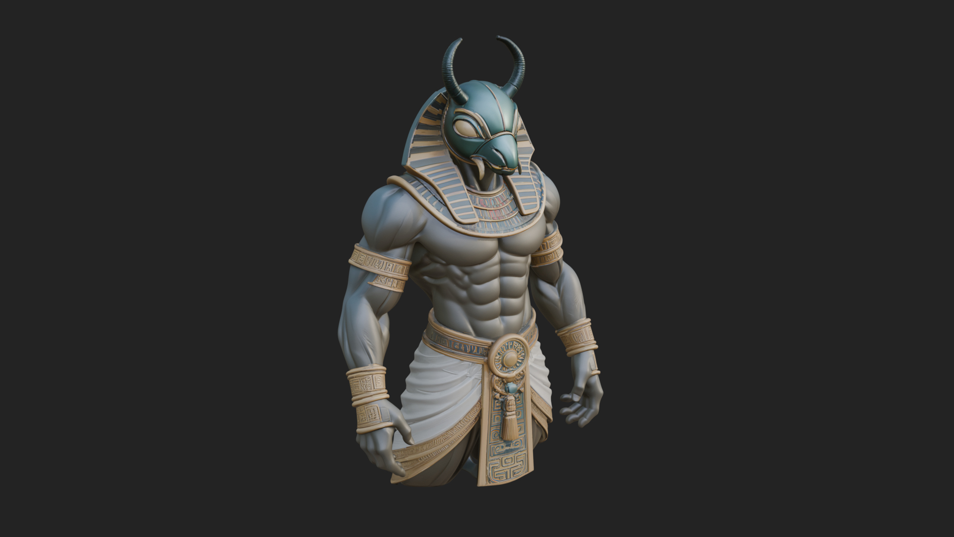 Anubis Egyptian God Statue Design 27 3D Print Model 3D Model