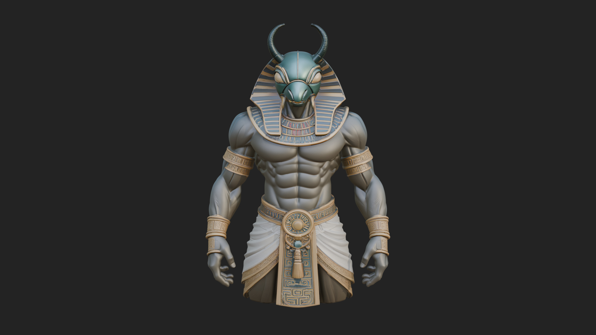 Anubis Egyptian God Statue Design 27 3D Print Model 3D Model