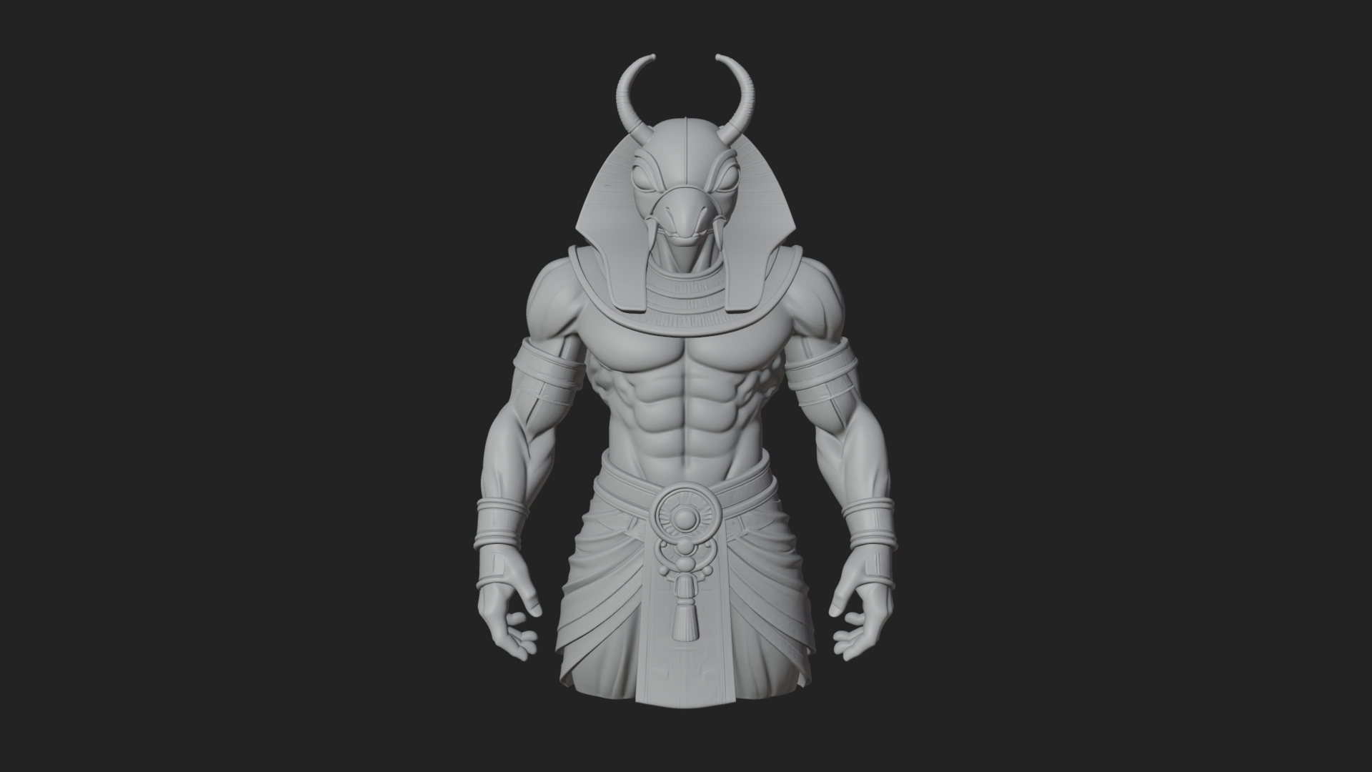 Anubis Egyptian God Statue Design 27 3D Print Model 3D Model