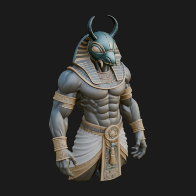 Anubis Egyptian God Statue Design 27 3D Print Model