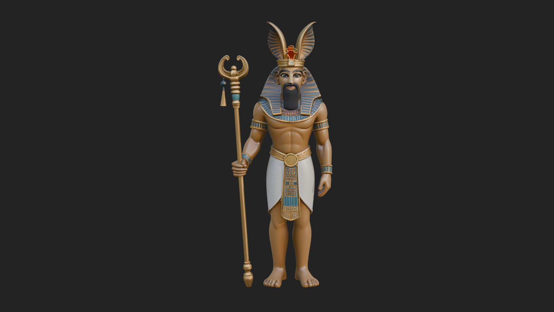 Anubis Egyptian God Statue Design 28 3D Print Model 3D Model