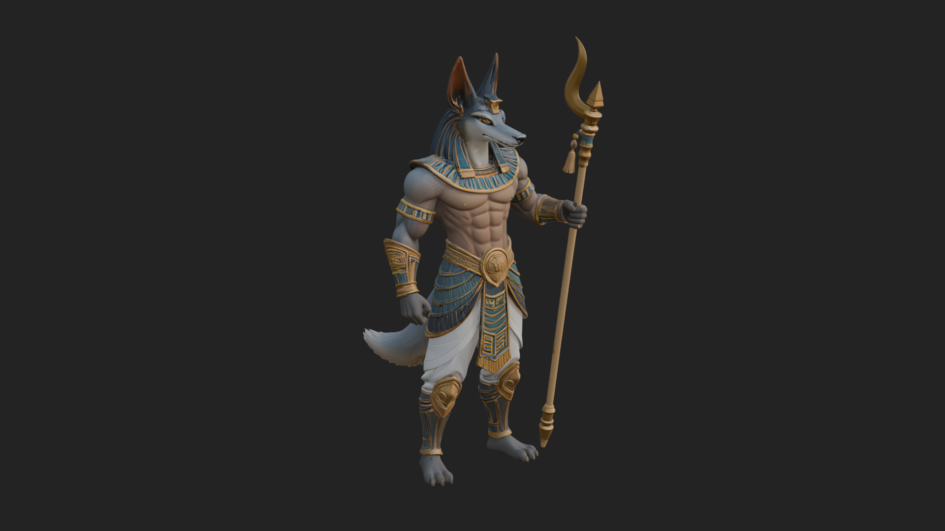 Anubis Egyptian God Statue Design 29 3D Print Model 3D Model