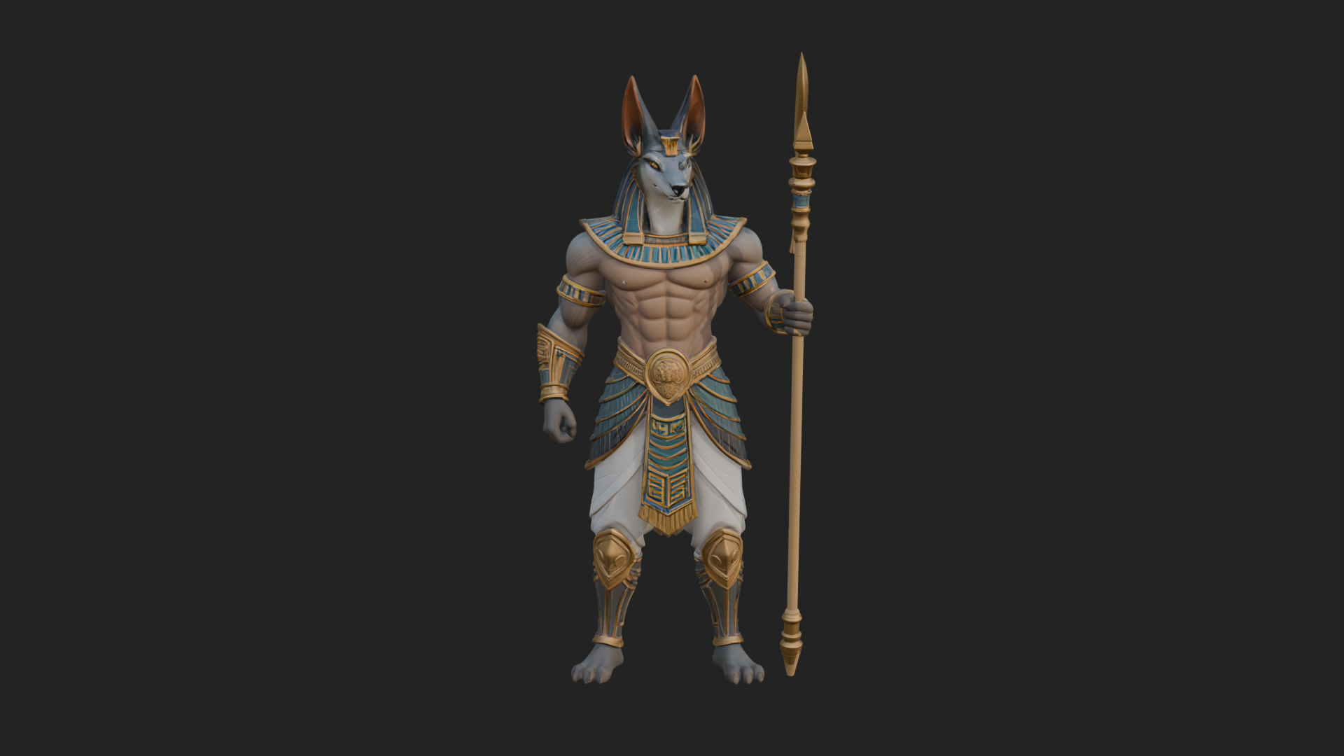 Anubis Egyptian God Statue Design 29 3D Print Model 3D Model