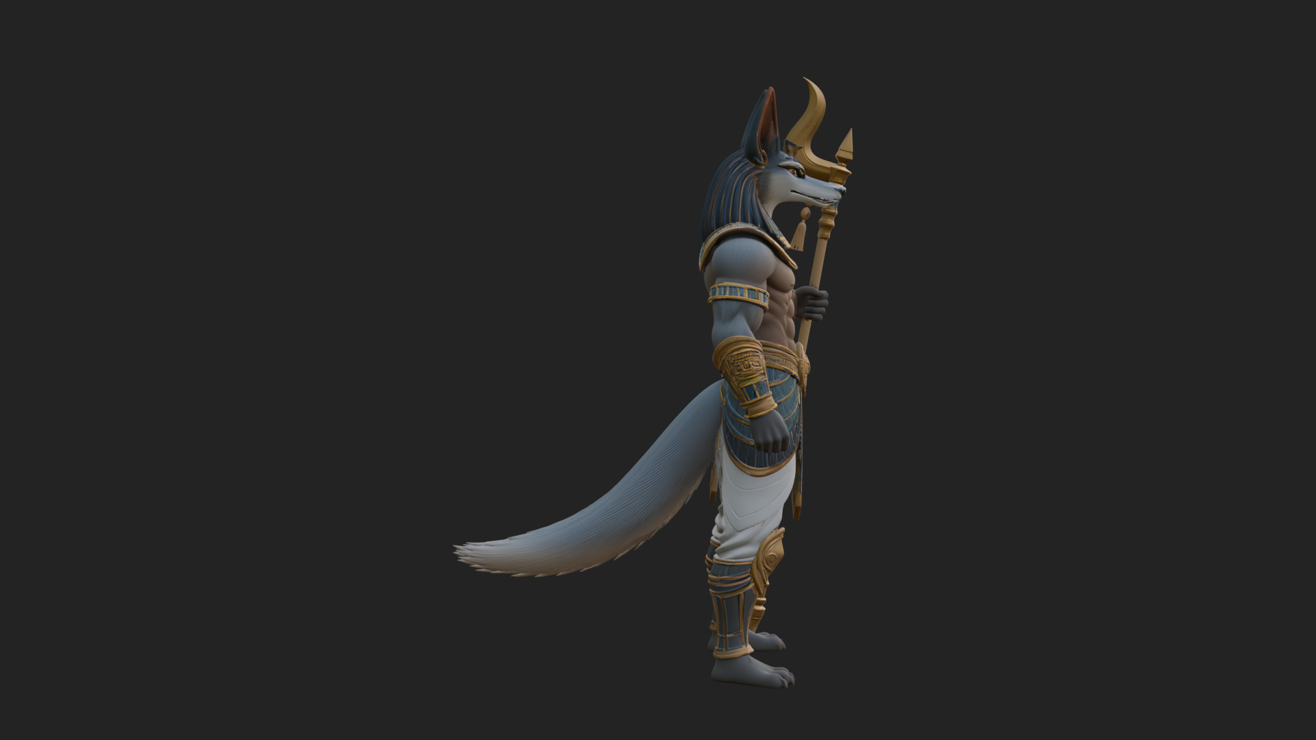 Anubis Egyptian God Statue Design 29 3D Print Model 3D Model