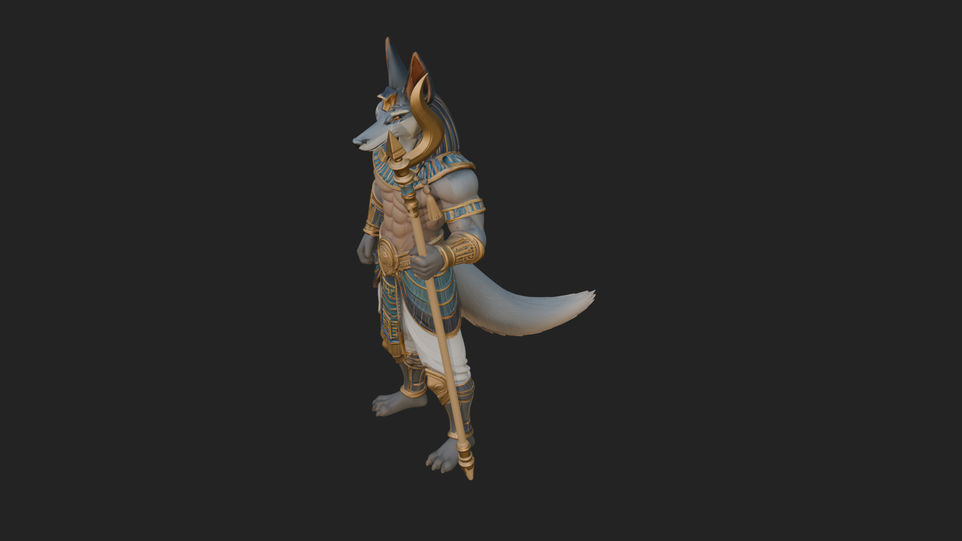 Anubis Egyptian God Statue Design 29 3D Print Model 3D Model