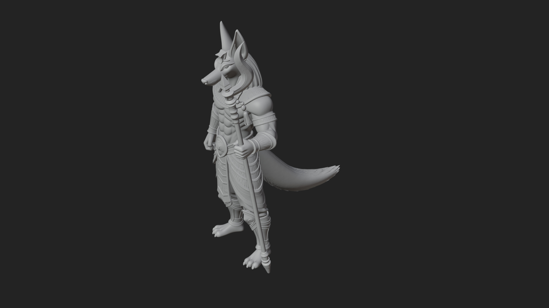 Anubis Egyptian God Statue Design 29 3D Print Model 3D Model