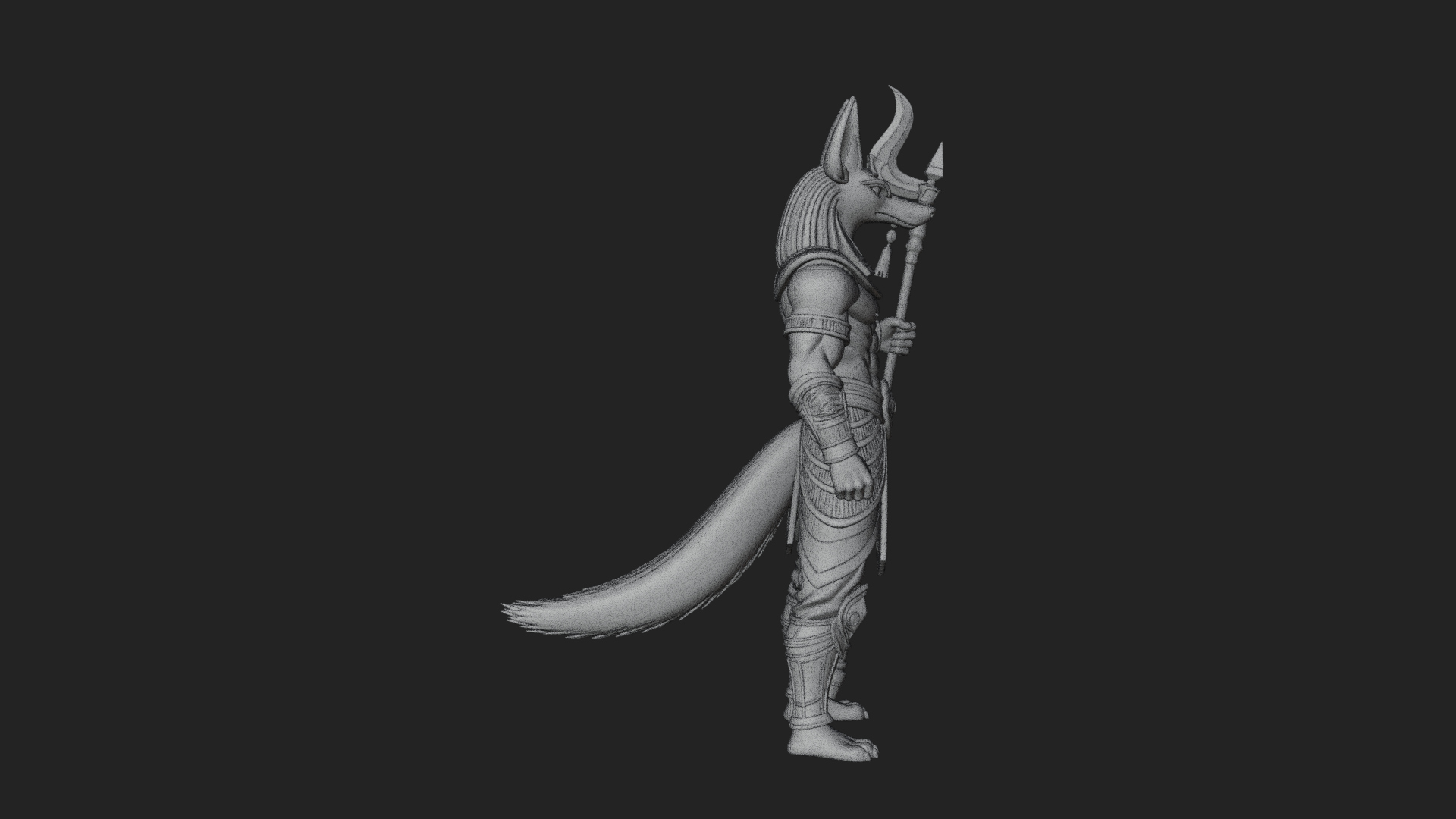 Anubis Egyptian God Statue Design 29 3D Print Model 3D Model