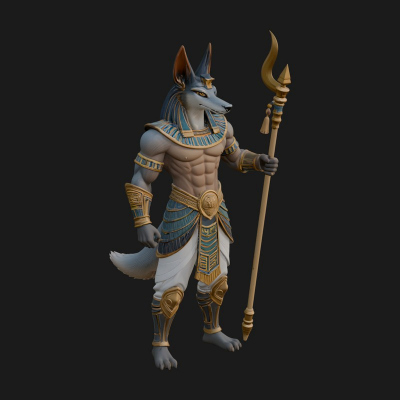 Anubis Egyptian God Statue Design 29 3D Print Model
