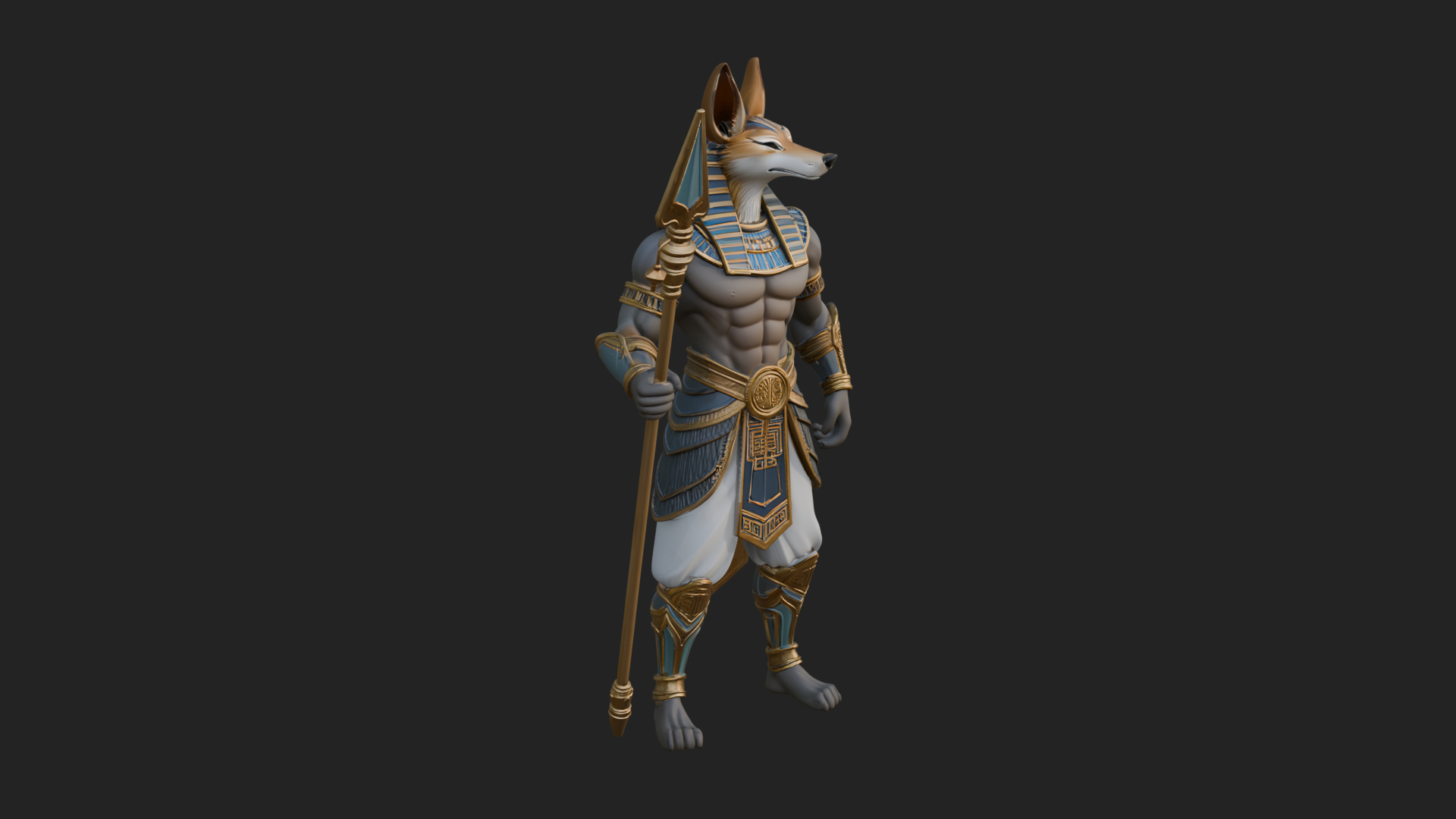 Anubis Egyptian God Statue Design 31 3D Print Model 3D Model