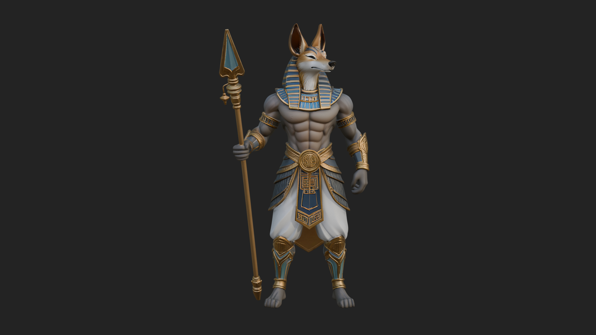 Anubis Egyptian God Statue Design 31 3D Print Model 3D Model